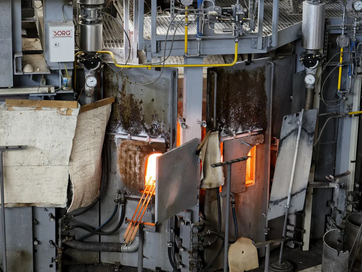 Furnace and piping at an industrial plant
